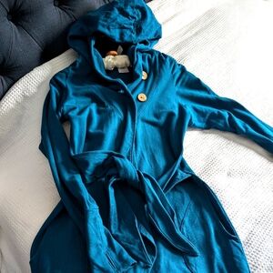 Salts & West Teal Fleece Wrap Coat